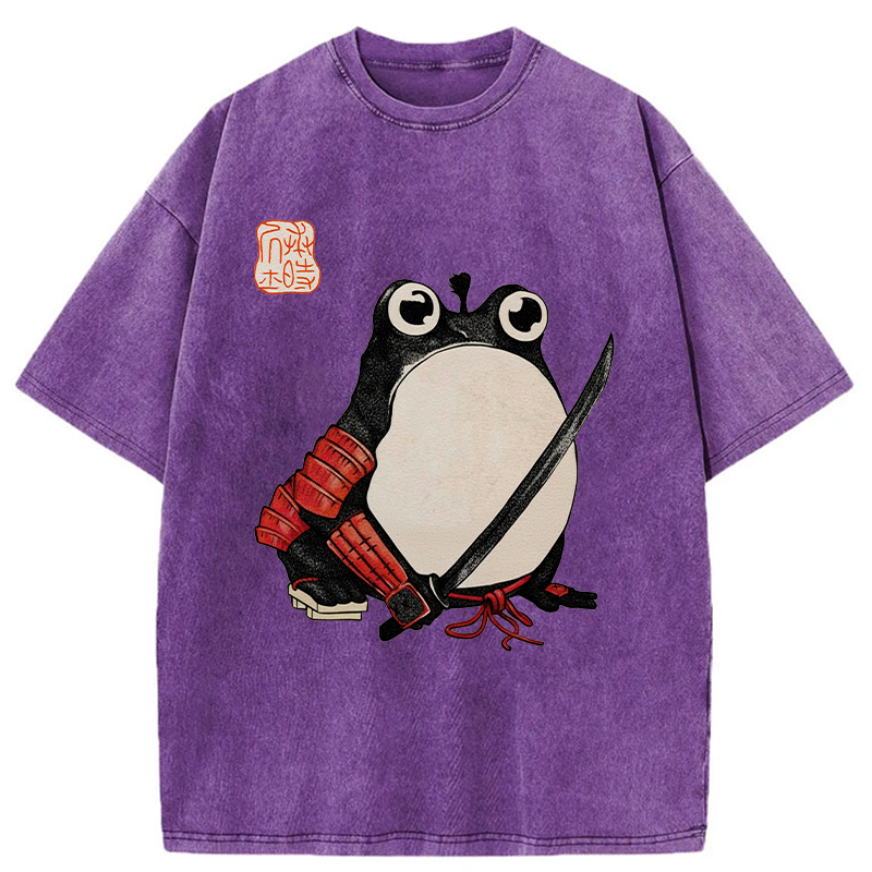 Tokyo-Tiger Silly Samurai Frog Washed T-Shirt