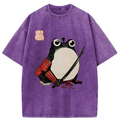 Tokyo-Tiger Silly Samurai Frog Washed T-Shirt