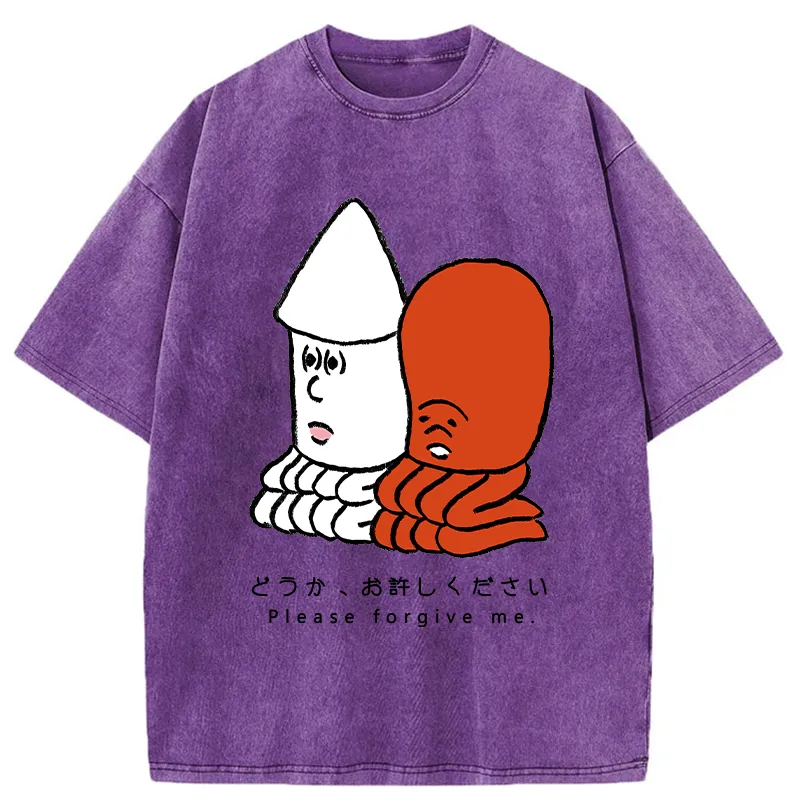 Tokyo-Tiger Please Forgive Octopus Washed T-Shirt