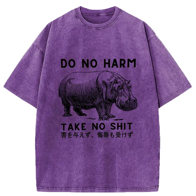 Tokyo-Tiger Neither Harm Nor Be Bullied Washed T-Shirt