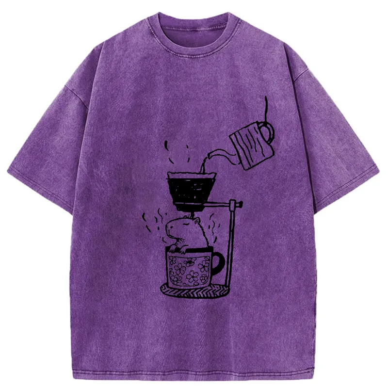 Tokyo-Tiger Japanese-style Bathing Funny Washed T-Shirt Sale