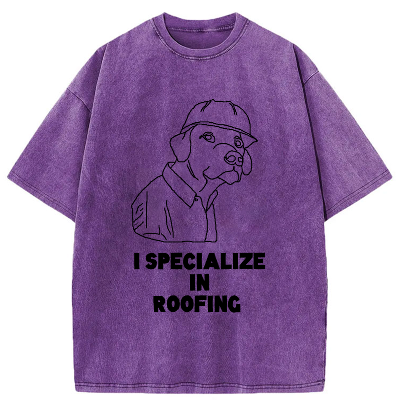 Tokyo-Tiger I Specialize In Roofing Washed T-Shirt
