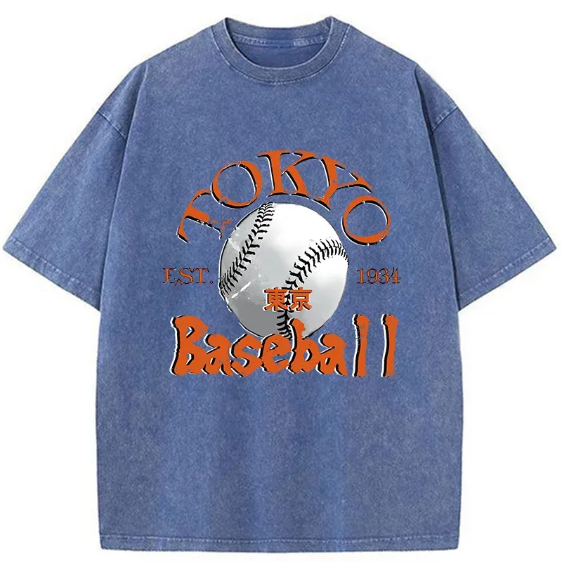 Tokyo-Tiger Tokyo Baseball Japanese Washed T-Shirt