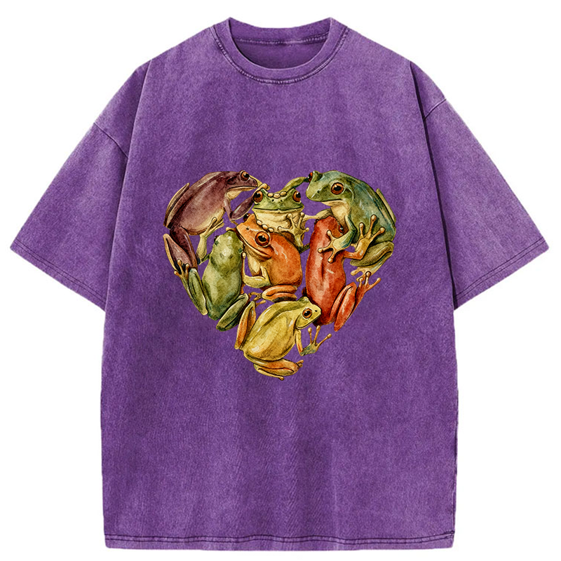 Tokyo-Tiger My Heart Is Filled With Frogs Washed T-Shirt