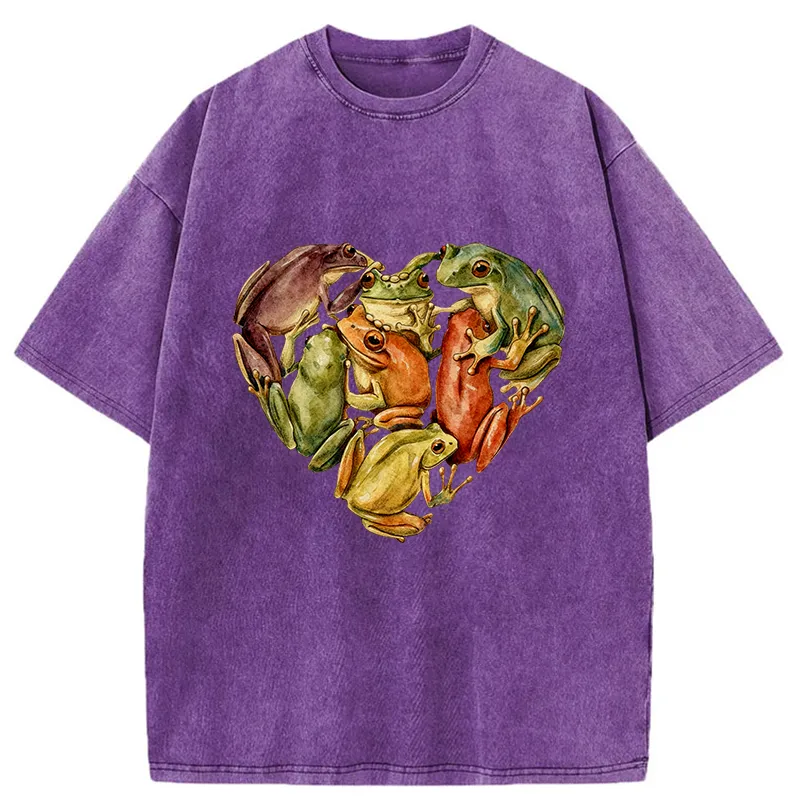 Tokyo-Tiger My Heart Is Filled With Frogs Washed T-Shirt