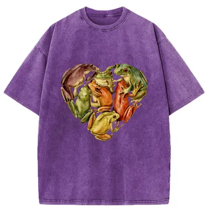 Tokyo-Tiger My Heart Is Filled With Frogs Washed T-Shirt