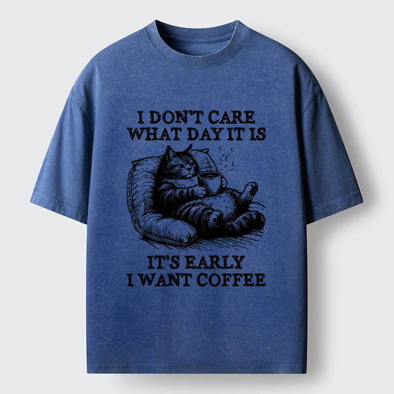 Tokyo-Tiger Have A Cup Of Coffee Before Doing Anything Washed T-Shirt