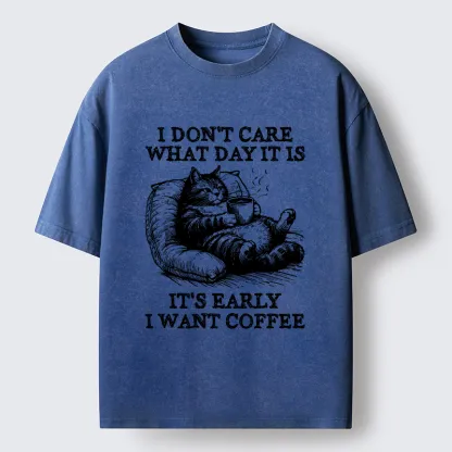 Tokyo-Tiger Have A Cup Of Coffee Before Doing Anything Washed T-Shirt