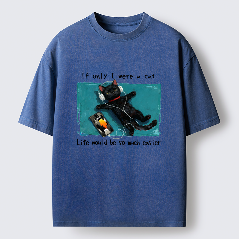 Tokyo-Tiger If Only I Were A Cat Washed T-Shirt