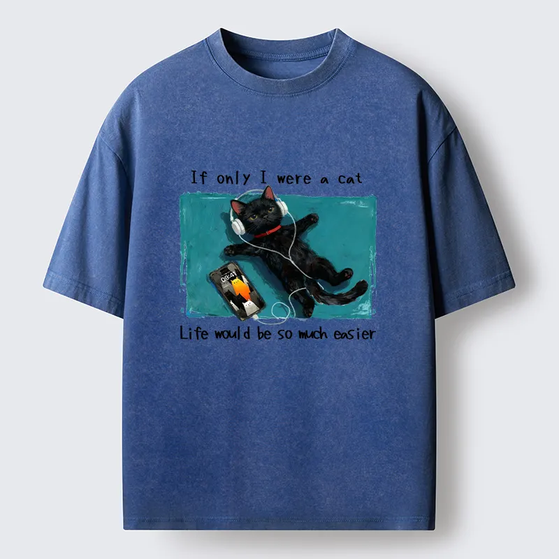 Tokyo-Tiger If Only I Were A Cat Washed T-Shirt