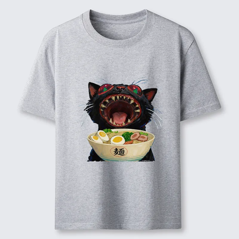 Tokyo-Tiger Black Cat Is Ready To Eat Ramen Classic T-Shirt