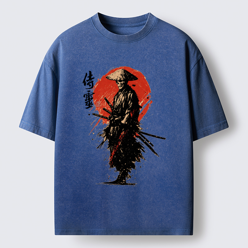 Tokyo-Tiger Ghost Samurai Washed T-Shirt