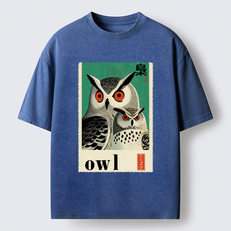 Tokyo-Tiger Eagle Owls Washed T-Shirt