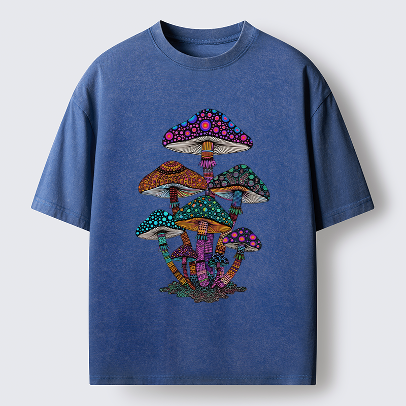 Tokyo-Tiger Beautiful Poisonous Mushrooms Washed T-Shirt