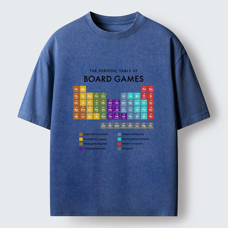 Tokyo-Tiger Periodic Table Of Elements In Board Games Washed T-Shirt