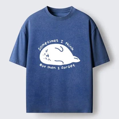 Tokyo-Tiger Forgetful Funny Seal Washed T-Shirt
