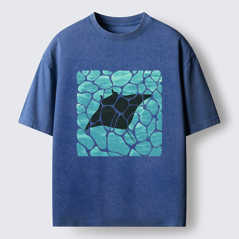 Tokyo-Tiger Manta Ray Fish Washed T-Shirt