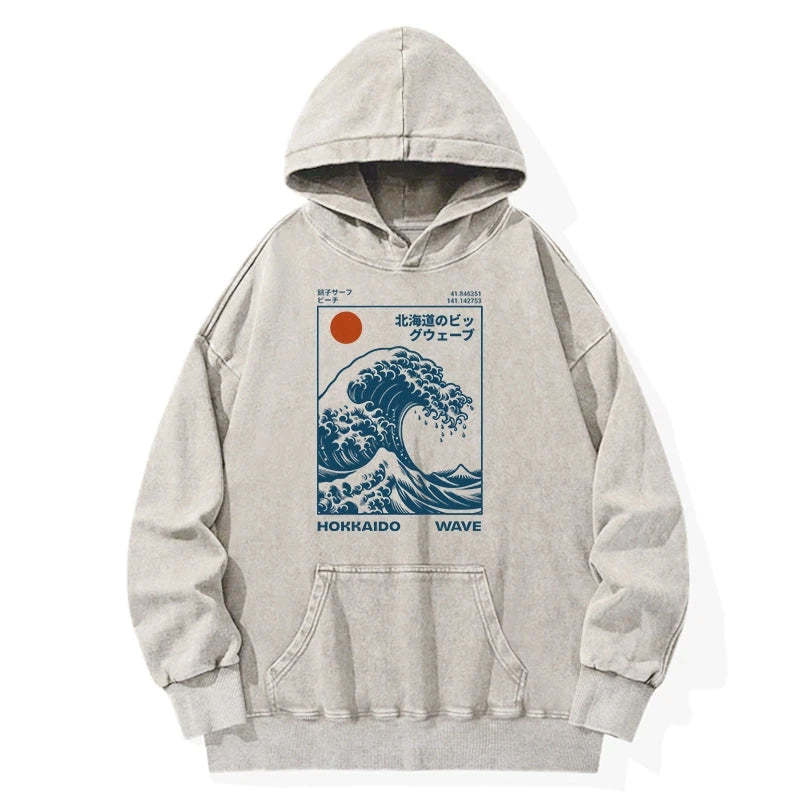 Tokyo-Tiger Hokkaido Wave Japan Washed Hoodie Sale