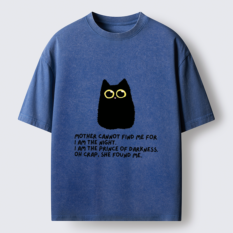 Tokyo-Tiger Playing Hide-and-seek With A Black Cat Washed T-Shirt