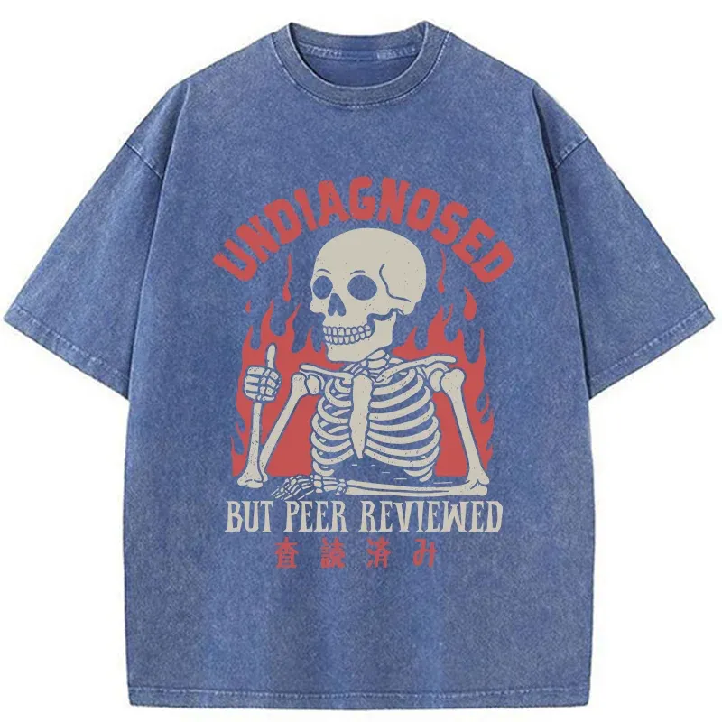 Tokyo-Tiger Skeleton Undiagnosed But Peer Reviewed Washed T-Shirt
