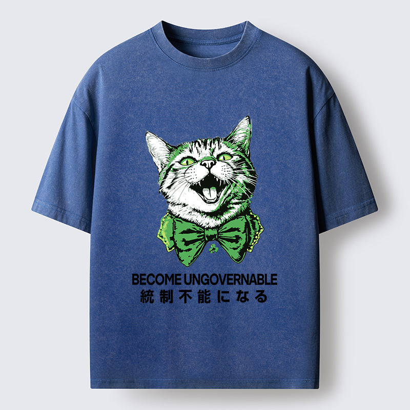 Tokyo-Tiger St. Patrick's Day Prank Cat Washed T-Shirt