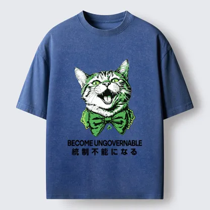 Tokyo-Tiger St. Patrick's Day Prank Cat Washed T-Shirt