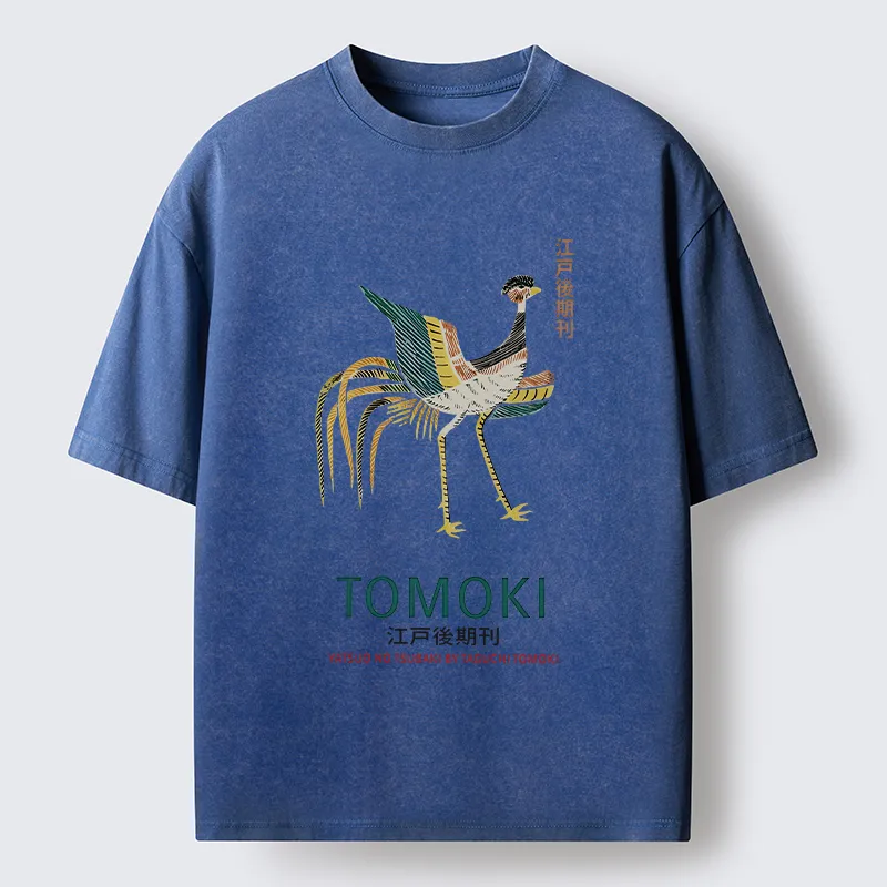Tokyo-Tiger Japanese Divine Bird Washed T-Shirt