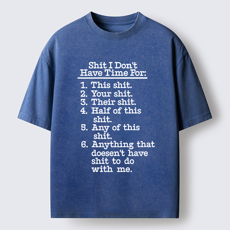 Tokyo-Tiger Shit List Funny Washed T-Shirt