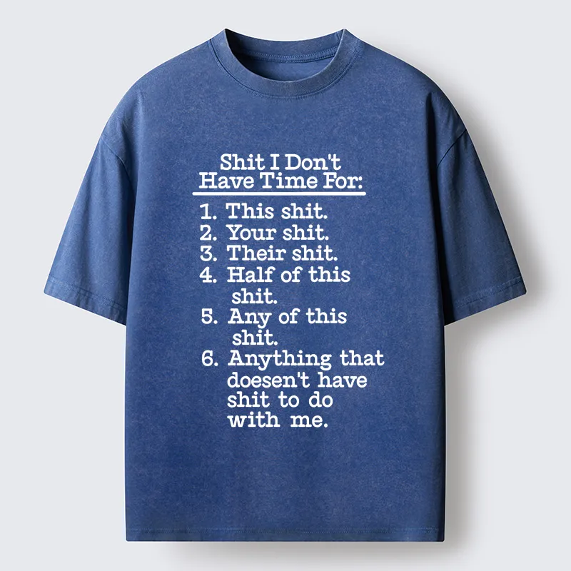 Tokyo-Tiger Shit List Funny Washed T-Shirt