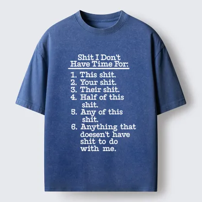 Tokyo-Tiger Shit List Funny Washed T-Shirt