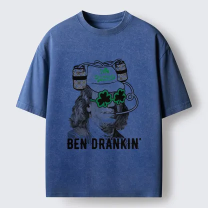 Tokyo-Tiger Ben Drankin St Patrick's Day Washed T-Shirt