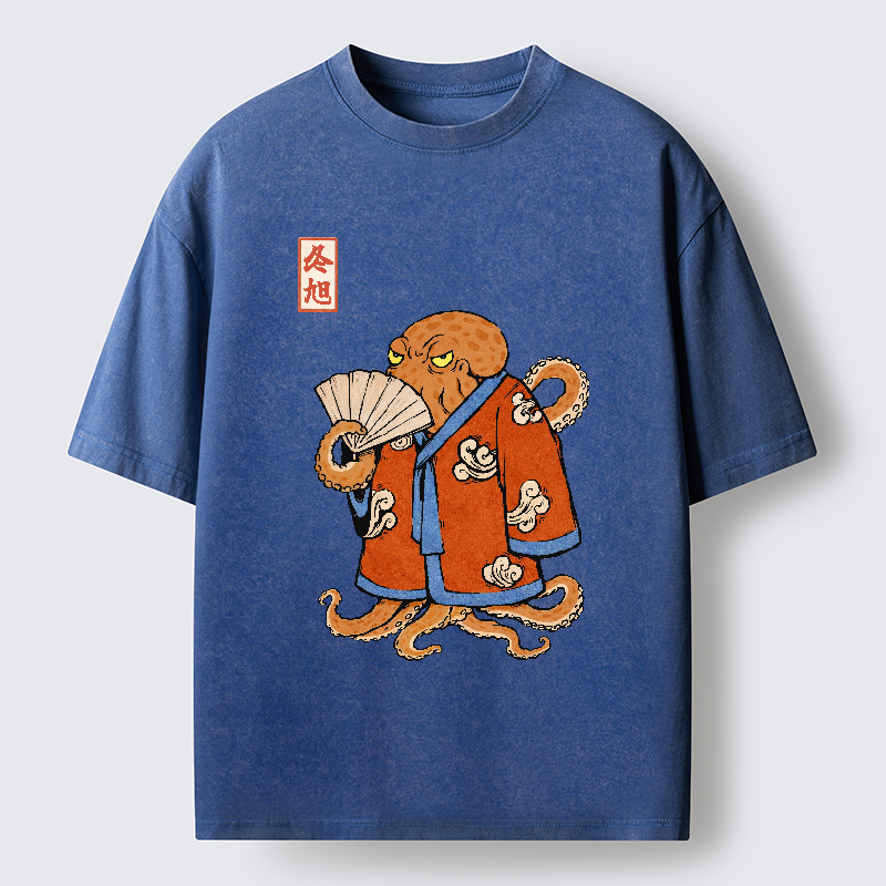 Tokyo-Tiger The Octopus Duelist Washed T-Shirt