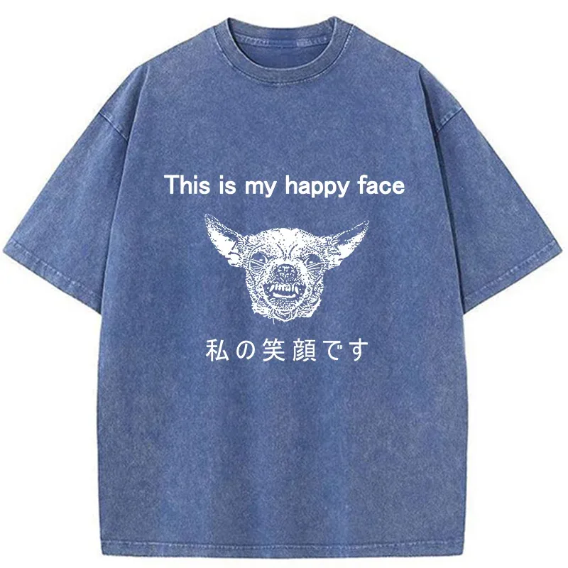 Tokyo-Tiger My Happy Face Washed T-Shirt