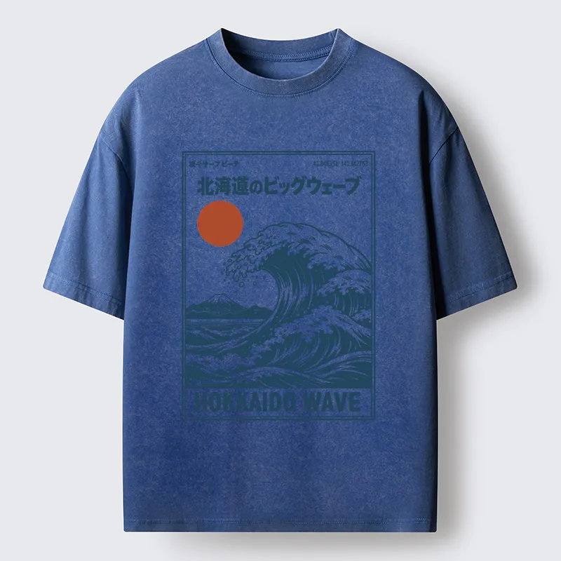 Tokyo-Tiger Retro Wave Typesetting Washed T-Shirt