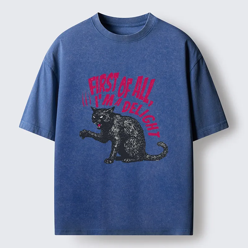 Tokyo-Tiger Fierce Black Cat Washed T-Shirt