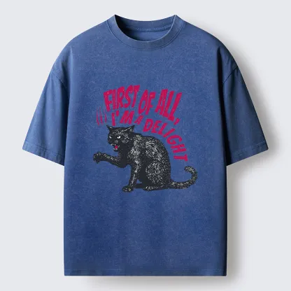 Tokyo-Tiger Fierce Black Cat Washed T-Shirt