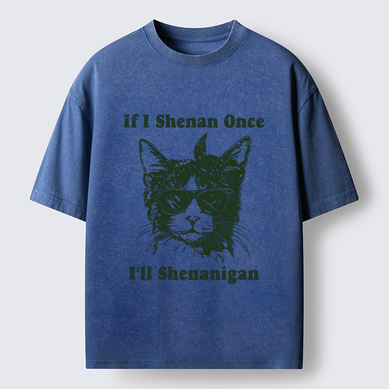 Tokyo-Tiger St. Patrick's Elegant Cat Washed T-Shirt