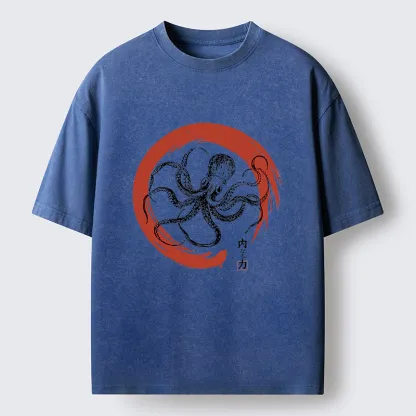 Tokyo-Tiger Zen Octopus Washed T-Shirt