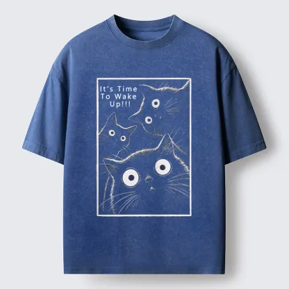 Tokyo-Tiger It's Time To Get Up Washed T-Shirt