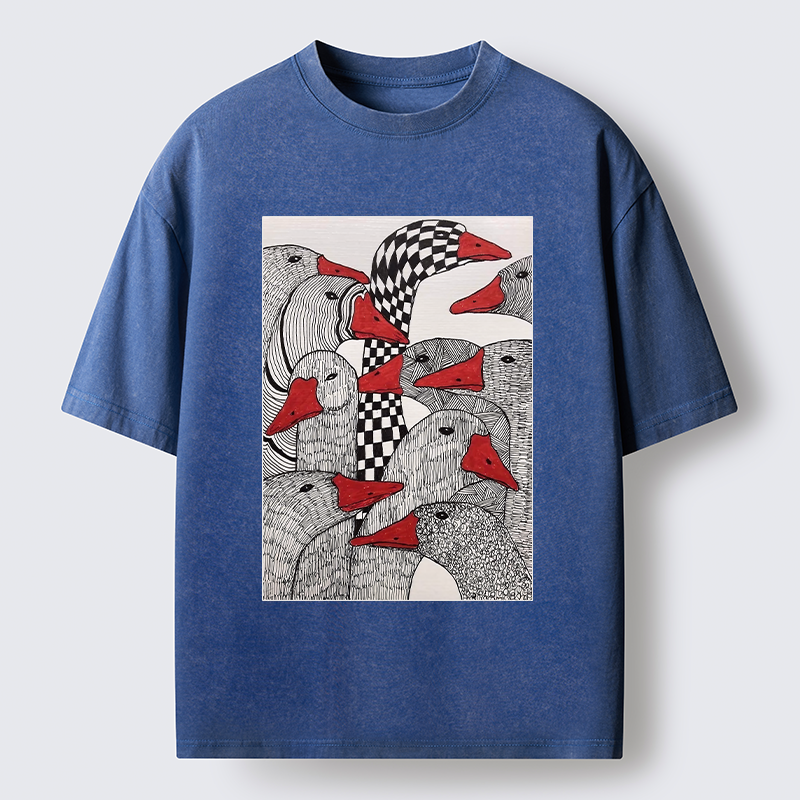 Tokyo-Tiger All Kinds Of Geese Washed T-Shirt