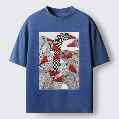 Tokyo-Tiger All Kinds Of Geese Washed T-Shirt