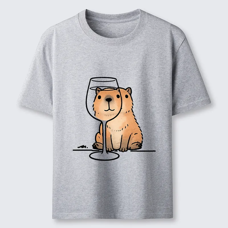 Tokyo-Tiger Capybara With A Glass Classic T-Shirt