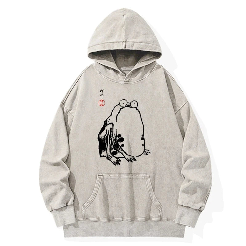 Tokyo-Tiger Grumpy Frog Matsumoto Hoji Washed Hoodie