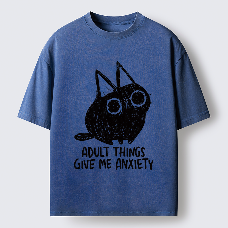 Tokyo-Tiger Adult Anxiety Washed T-Shirt