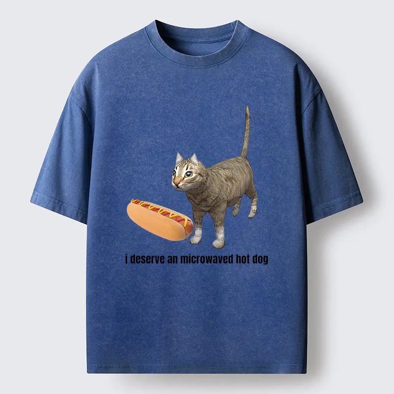 Tokyo-Tiger Microwaved Hot Dog Washed T-Shirt