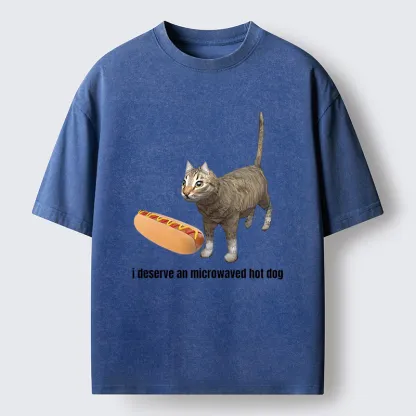 Tokyo-Tiger Microwaved Hot Dog Washed T-Shirt