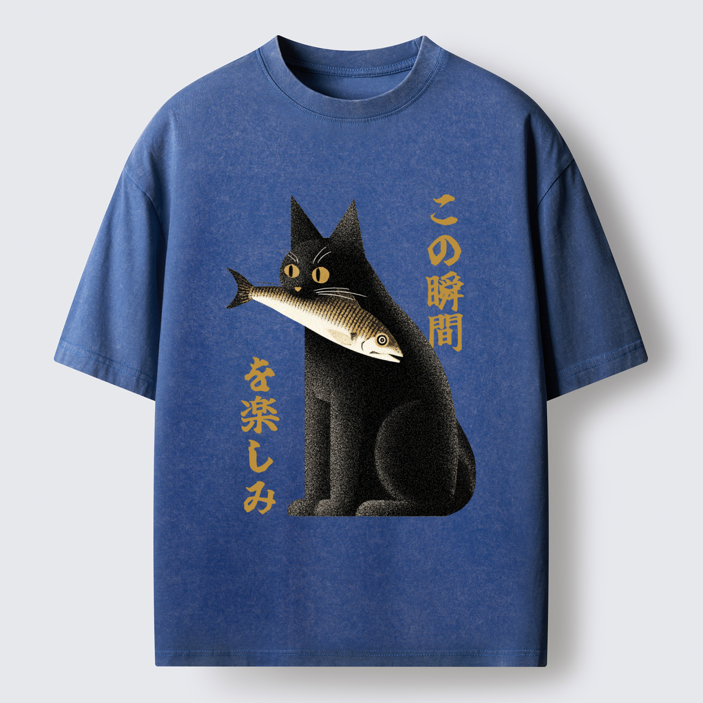 Tokyo-Tiger Enjoy The Cat Enjoys The Moment Washed T-Shirt