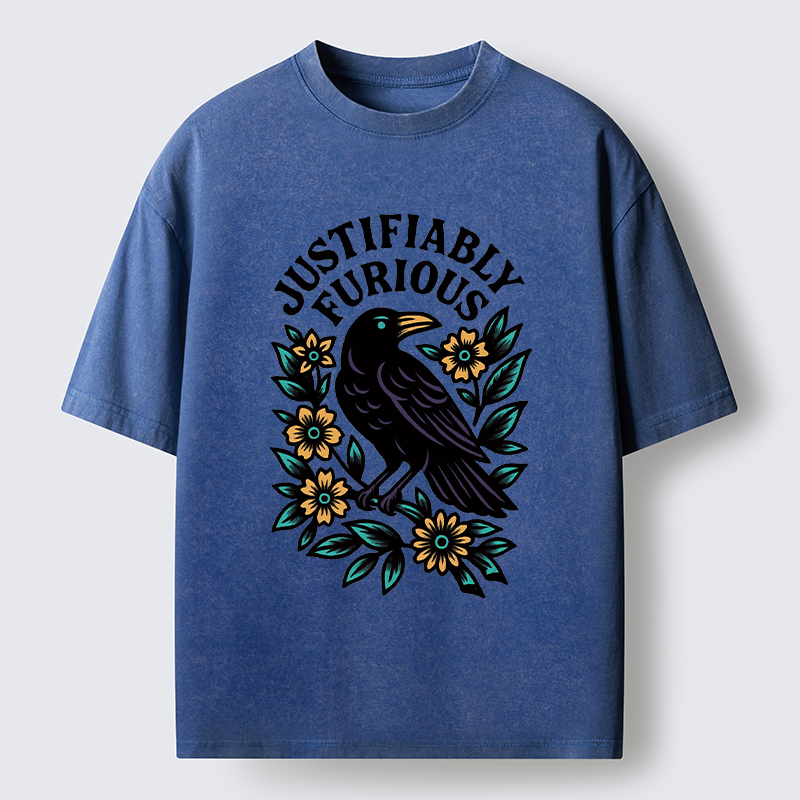 Tokyo-Tiger Rebellious Raven Washed T-Shirt