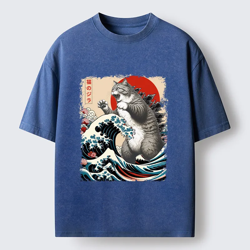 Tokyo-Tiger Fat Catzilla Washed T-Shirt
