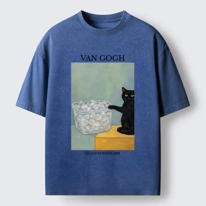 Tokyo-Tiger Cat Spilled The Ice Washed T-Shirt